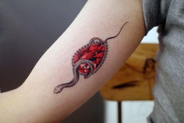 Simple Ruby Tattoo For Women