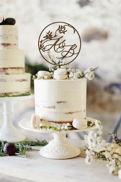 Simple Rustic Wedding Cake Toppers