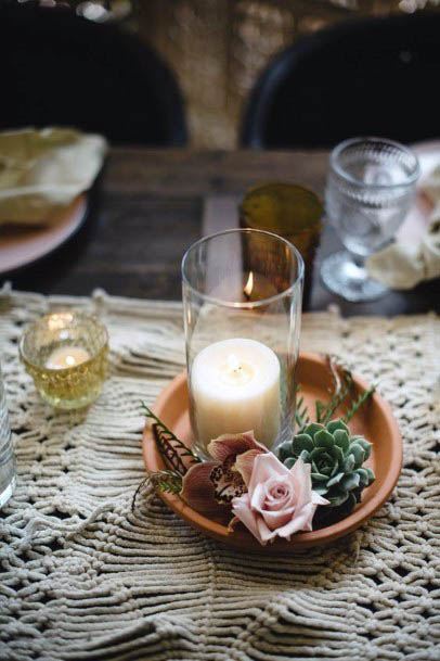 Simple Rustic Wedding Flowers And Candles