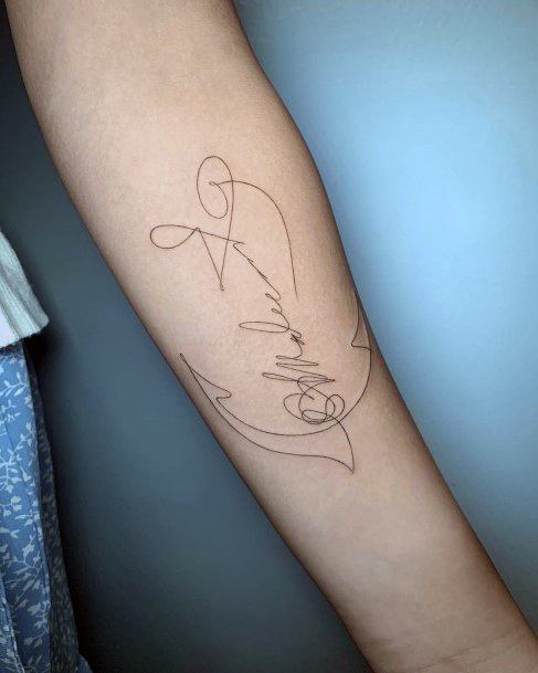 Simple Scribble Tattoo For Women