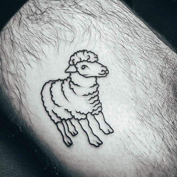 Simple Sheep Tattoo For Women