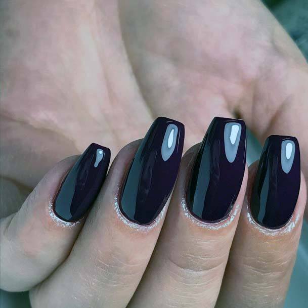 Simple Shiny Black Nails