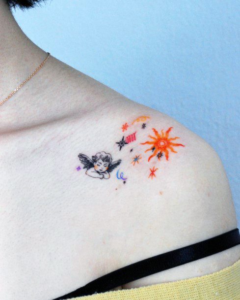 Simple Shooting Star Tattoo For Women