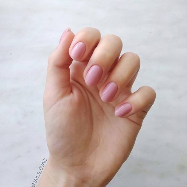 Simple Short Pink Nail For Women