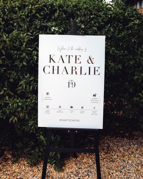 Simple Sleek White Sign For Wedding Ideas