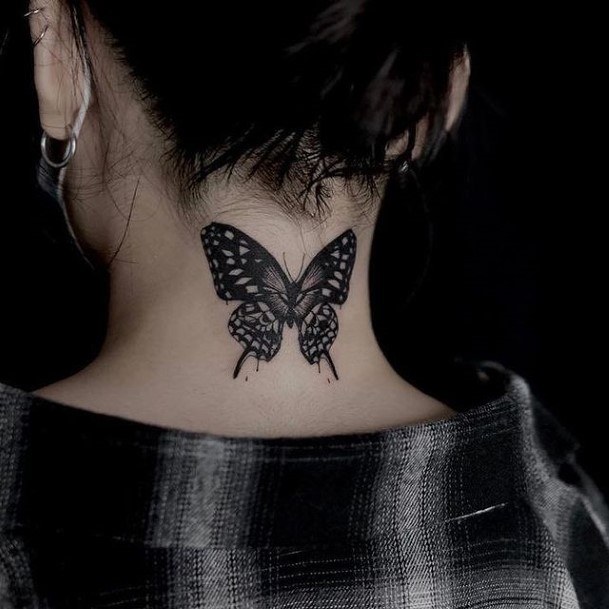 Simple Small Butterfly Tattoo For Women