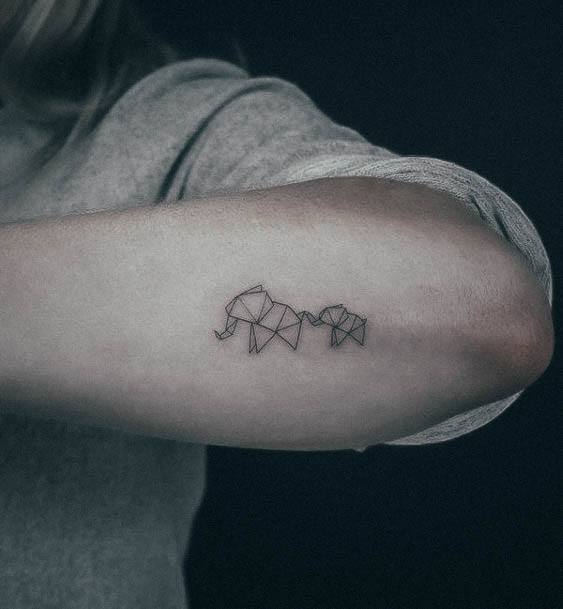 Simple Small Elephant Tattoo For Women