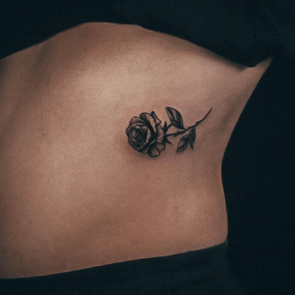 Simple Small Rose Tattoo For Women