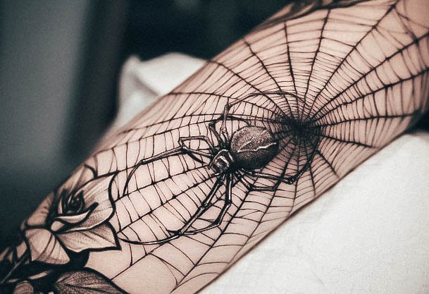 Simple Small Spider Web Tattoo For Women