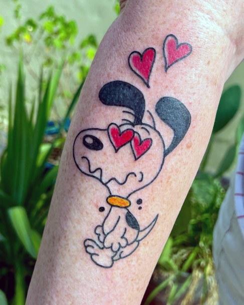 Simple Snoopy Tattoo For Women