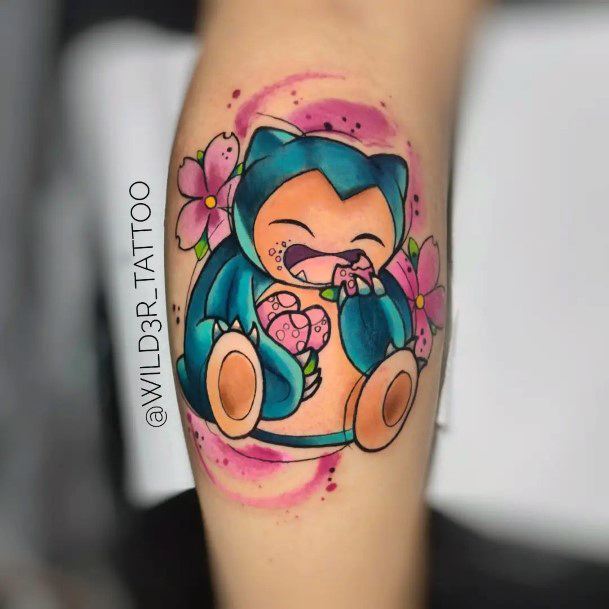 Simple Snorlax Tattoo For Women