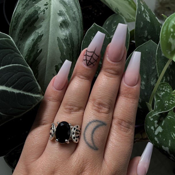 Simple Spooky Nail For Women