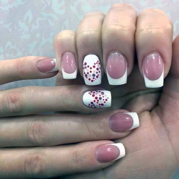 Simple Square French Tipped Nail Art