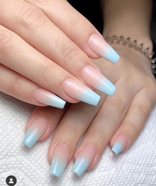 Simple Square Ombre Nail For Women