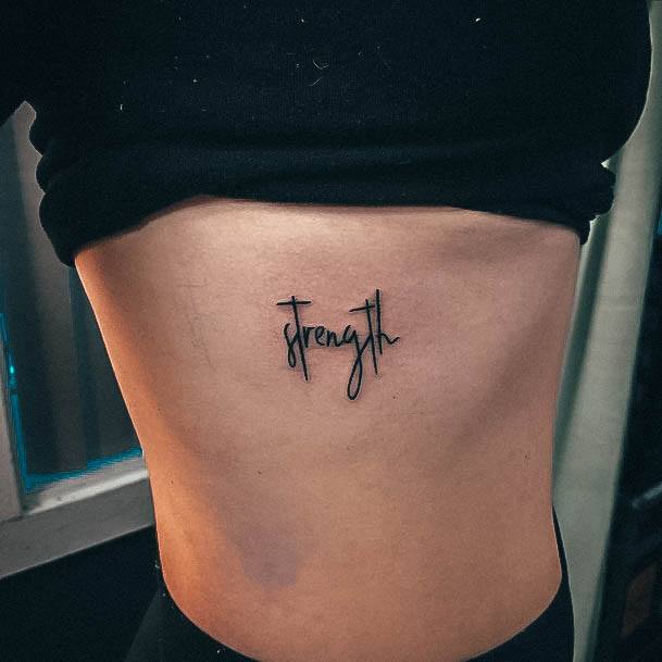 Simple Strength Tattoo For Women