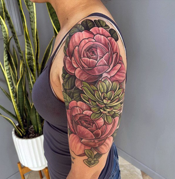 Simple Succulent Tattoo For Women