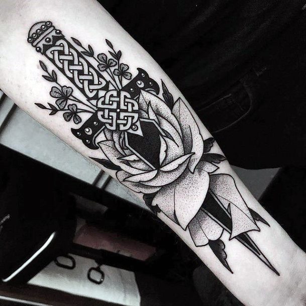 Simple Sword Tattoo For Women