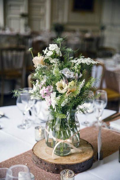 Simple Table Decor August Wedding Flowers