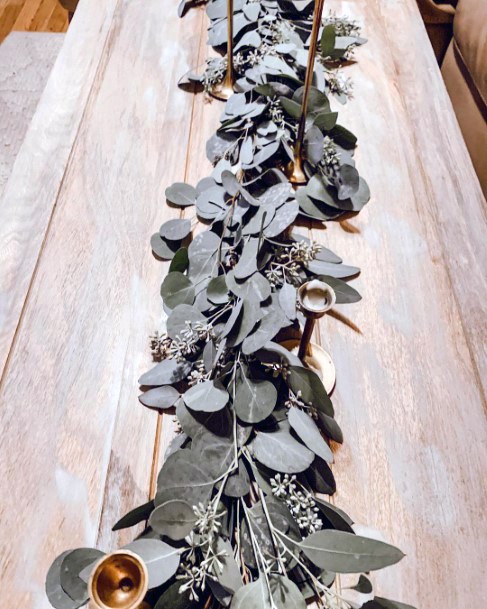 Simple Table Decorations Wedding Leafy