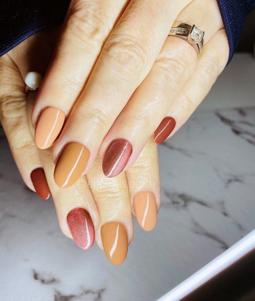 Simple Tan Beige Dress Nail For Women