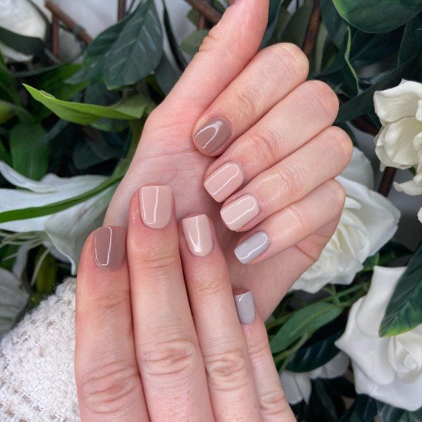 Simple Tan Nail For Women