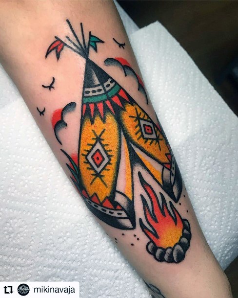 Simple Tipi Tattoo For Women