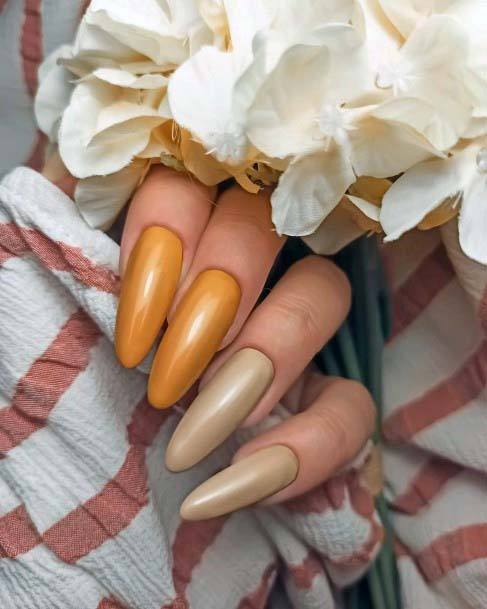 Simple Toned Gold Nail Color