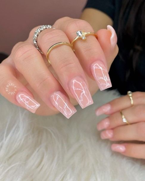 Simple Translucent Pink Nail For Women