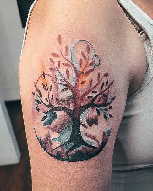 Simple Tree Of Life Tattoo For Women