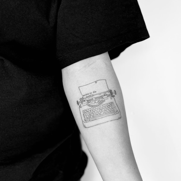 Simple Typewriter Tattoo For Women