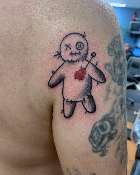 Simple Voodoo Doll Tattoo For Women