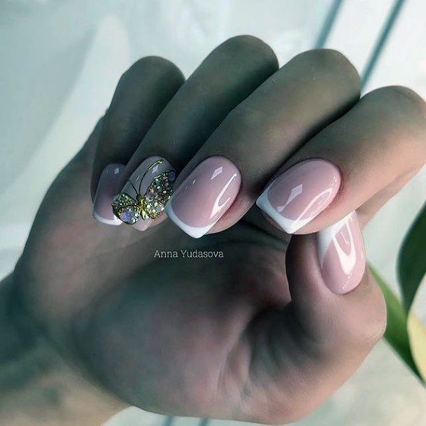 Simple White Dress Nail For Women