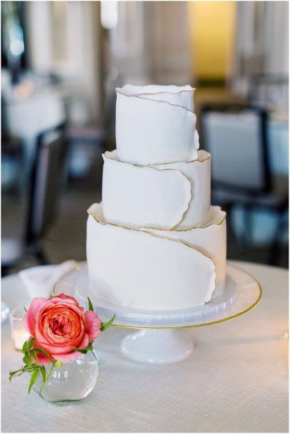 Simple White Fondant Cake Wedding Decor