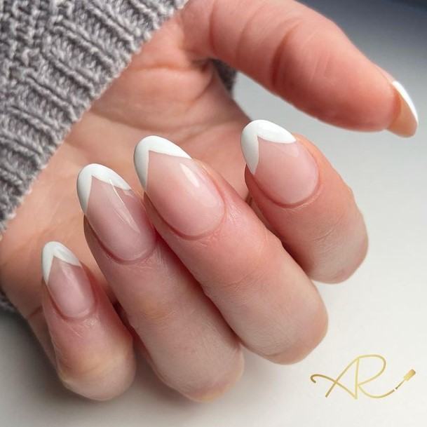 Simple White French Tip Nail For Women