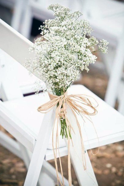 Simple White Ribbon Floral Wedding Decoration