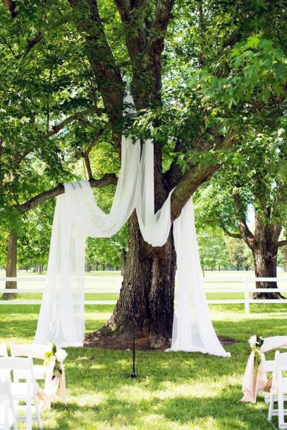 Simple White Robe On Tree Cheap Wedding Decoration