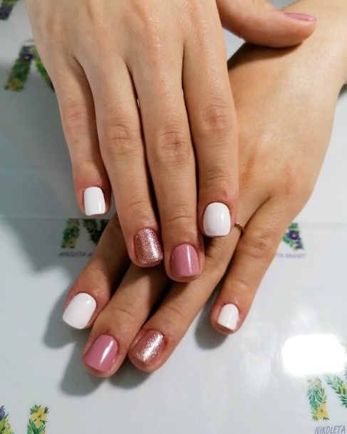 Simple White Square Nail For Women