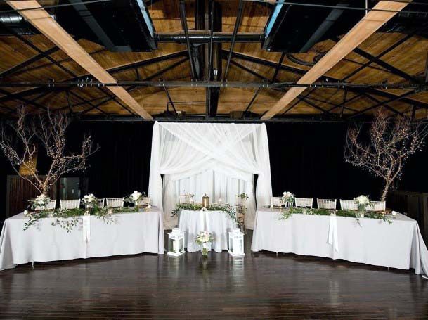 Simple White Wedding Head Table Decor