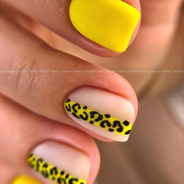 Simple Yellow Square Nail For Women