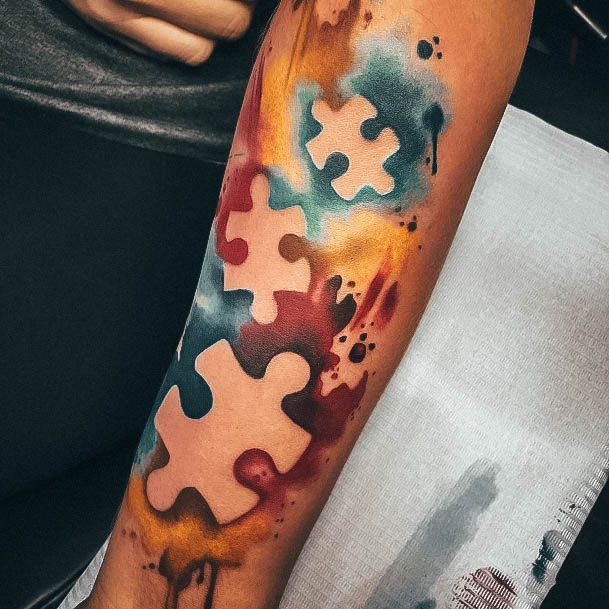 Simplistic Autism Tattoo For Girls