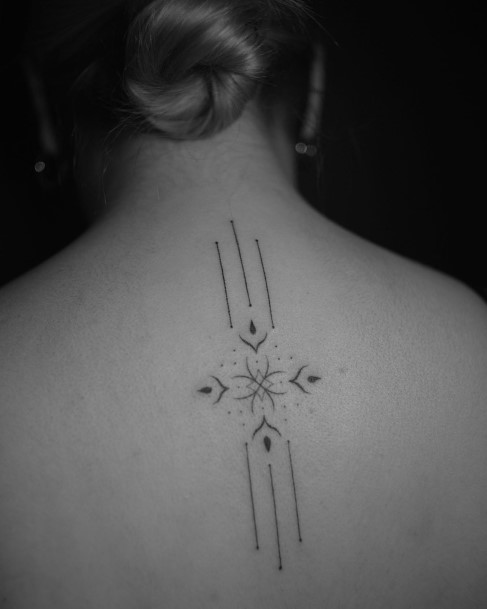 Simplistic Back Of Neck Tattoo For Girls