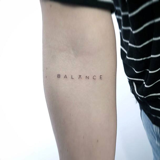 Simplistic Balance Tattoo For Girls