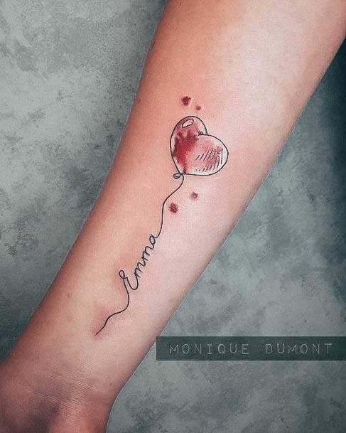 Simplistic Ballon Tattoo For Girls