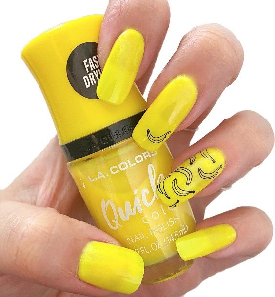 Simplistic Banana Nail For Girls