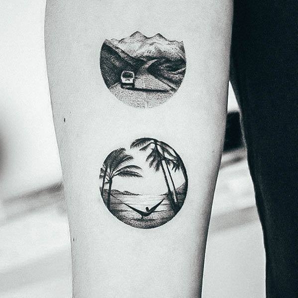 Simplistic Beach Tattoo For Girls