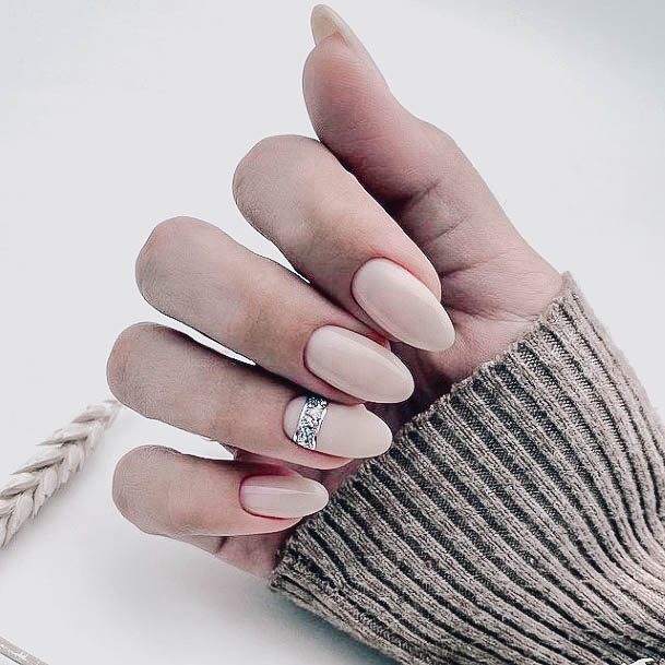 Simplistic Beige Nail For Girls