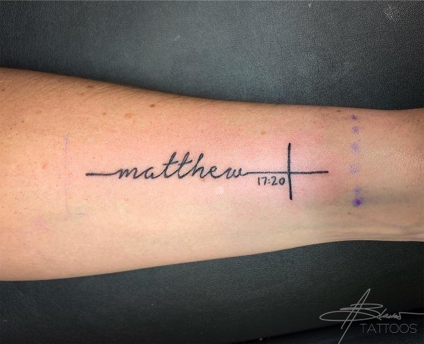 Simplistic Bible Verse Tattoo For Girls Matthew