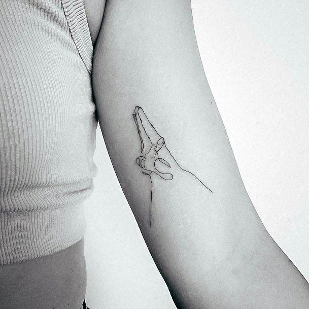 Simplistic Bicep Tattoo For Girls