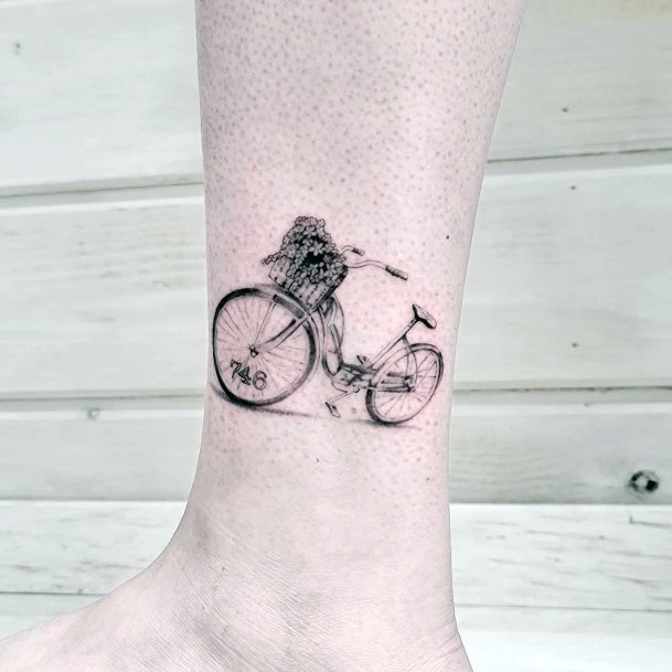 Simplistic Bicycle Tattoo For Girls