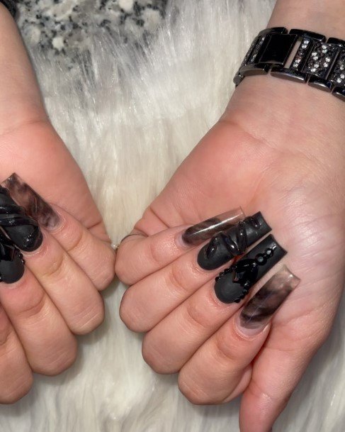 Simplistic Black Prom Nail For Girls